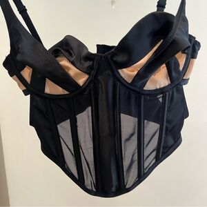 I AM GIA corsett top black and nude mesh size xxs